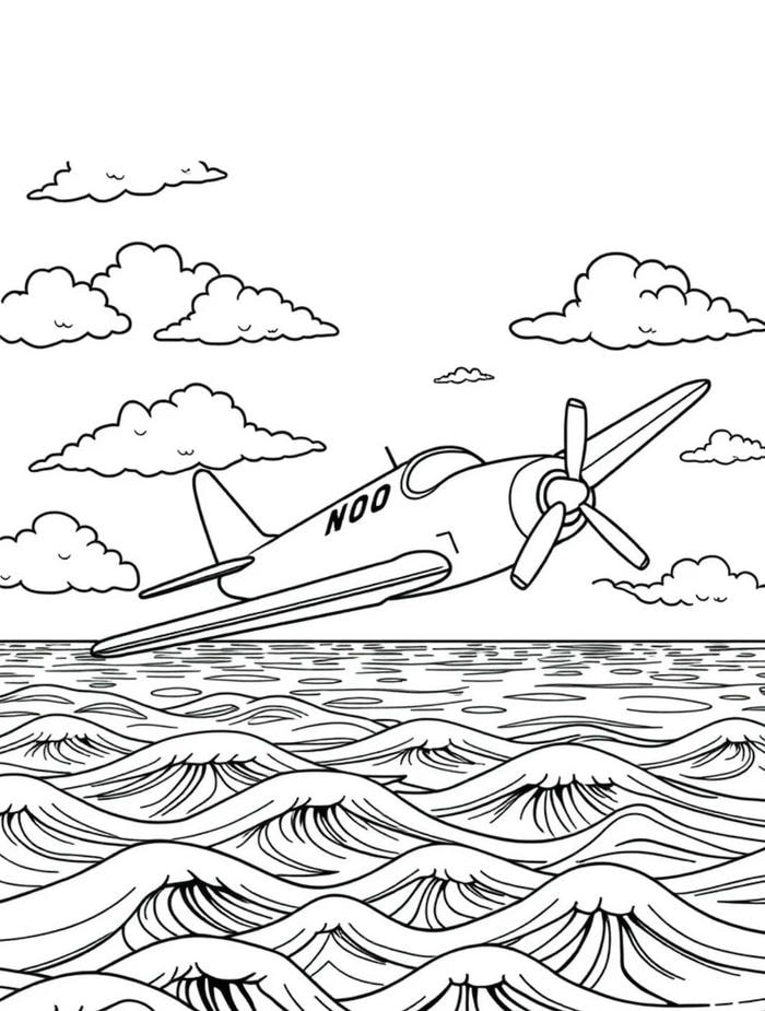 hình ảnh tô màu máy bay cho học sinh