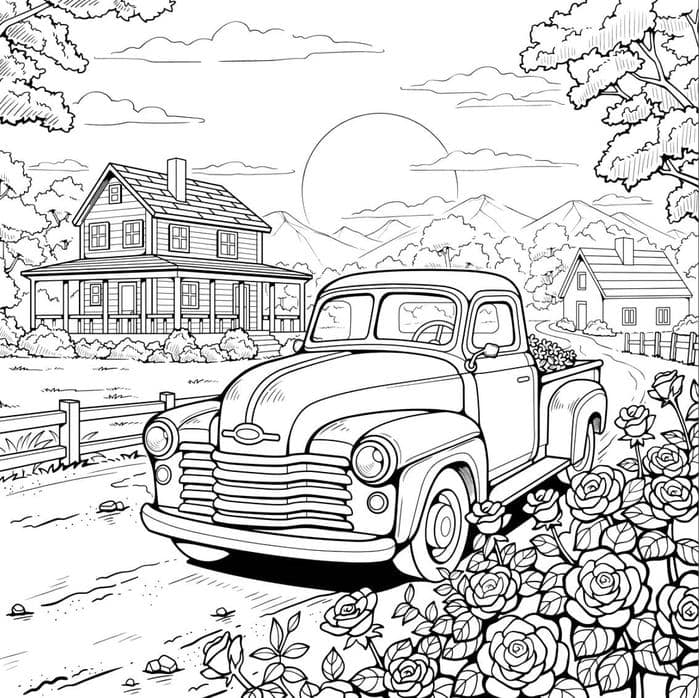 hình ảnh tô màu ô tô bán tải