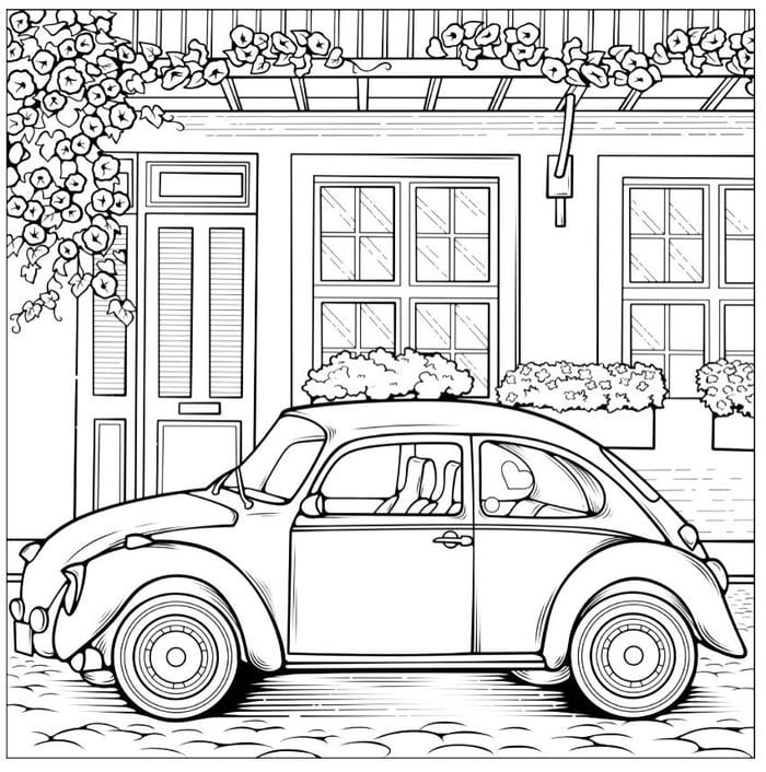 hình ảnh tô màu ô tô cổ điển