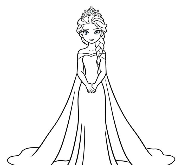 hình ảnh tranh tô màu công chúa elsa kiêu sa
