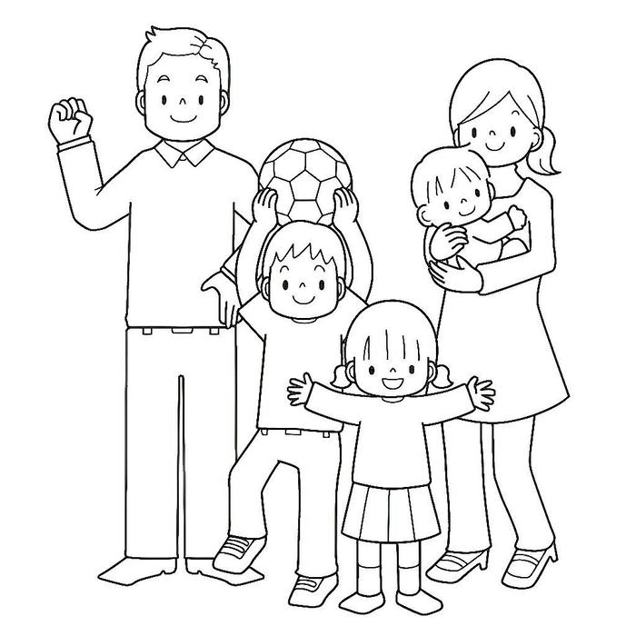 hình ảnh tranh tô màu gia đình tập tô