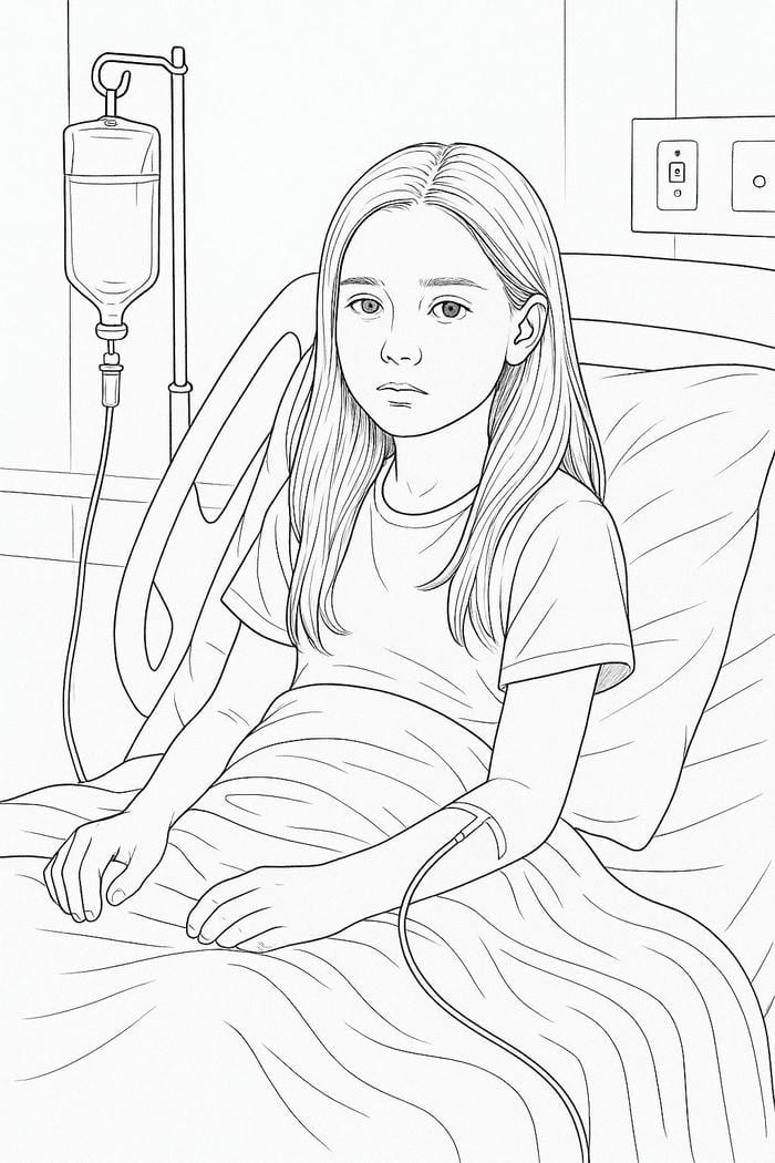 hình ảnh tranh tô màu mẹ bị bệnh