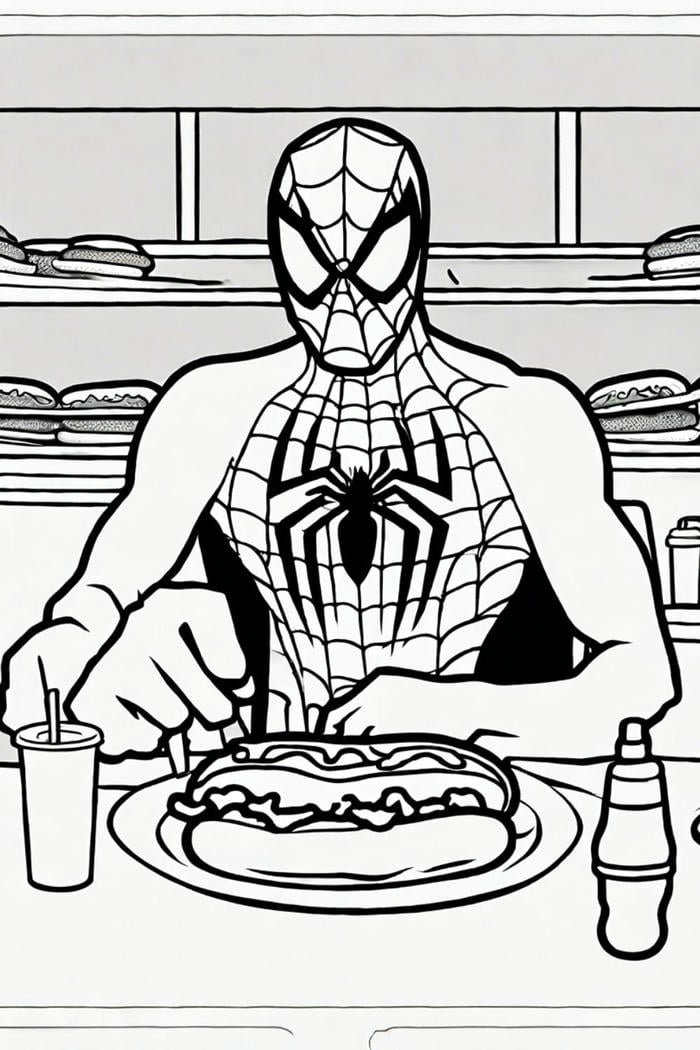 hình ảnh tranh tô màu người nhện nét to