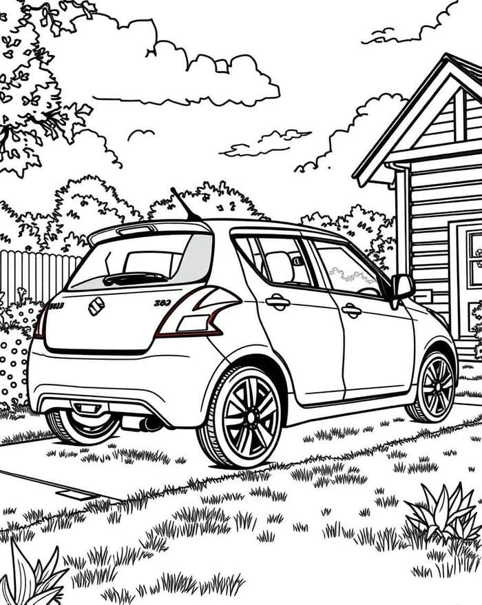 hình ảnh tranh tô màu ô tô hình to