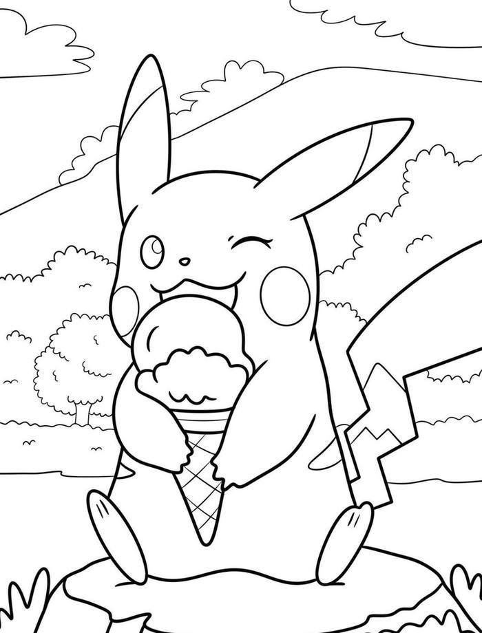 hình ảnh tranh tô màu pokemon tạo dáng