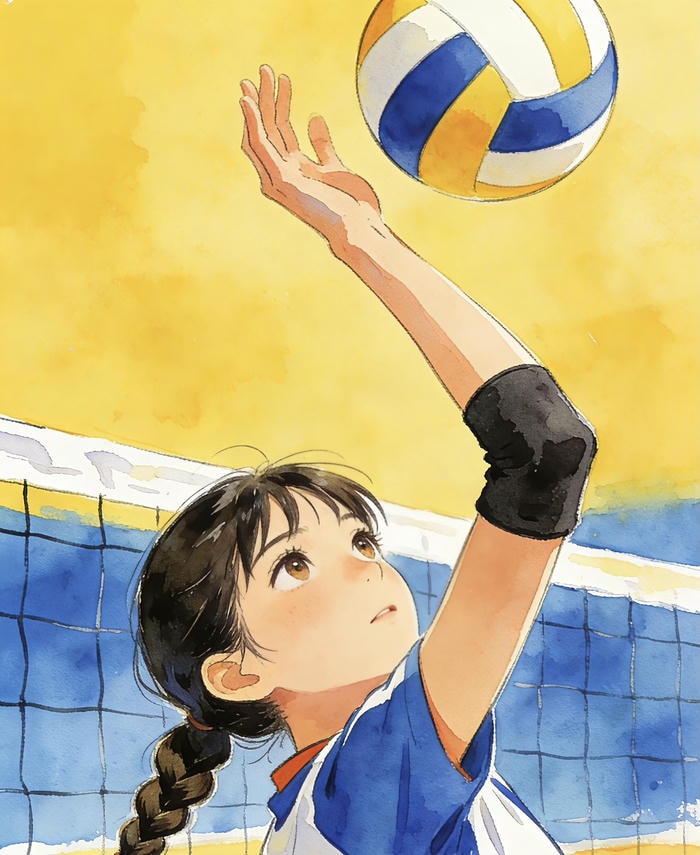 hình anime bóng chuyền đập bóng mạnh