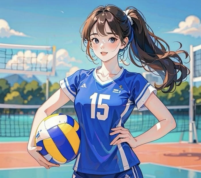hình anime bóng chuyền huấn luyện bên ngoài