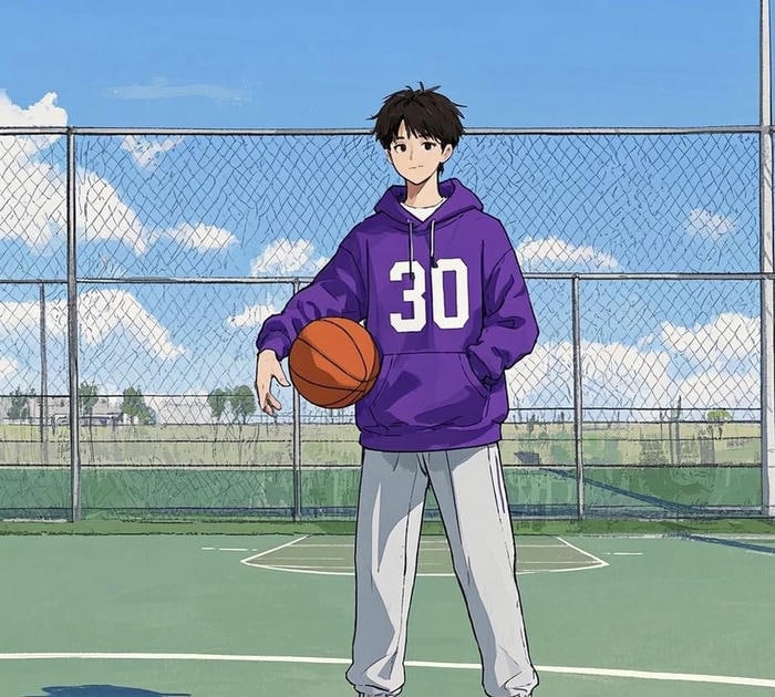 hình anime bóng rổ áo số thi đấu