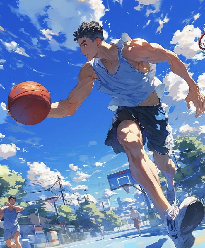 hình anime bóng rổ chuyển động liên tục