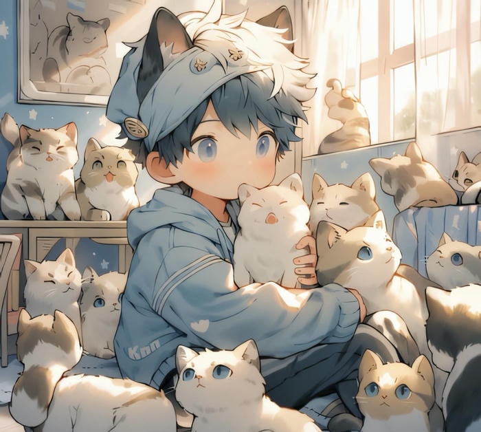 hình anime cute nam tóc ngắn