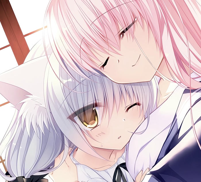 hình anime đôi bạn thân biểu hiện vui