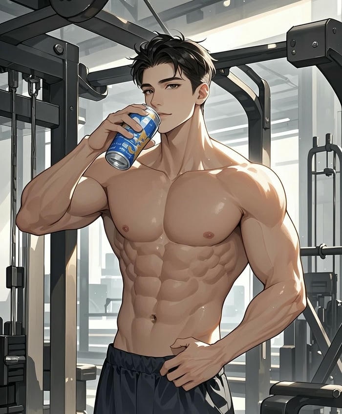 hình anime nam 6 múi cơ tay nổi