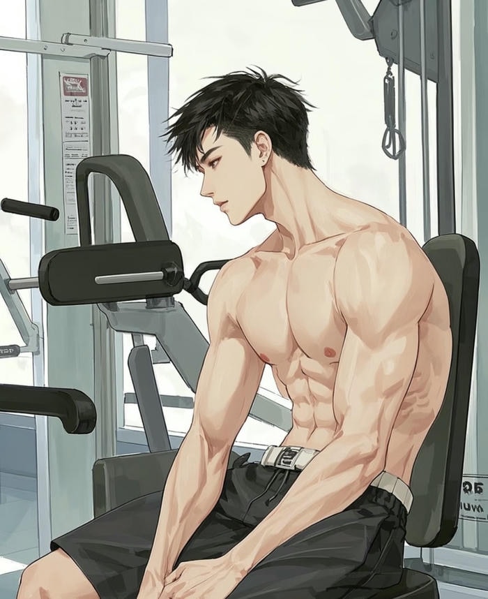 hình anime nam 6 múi hông gọn