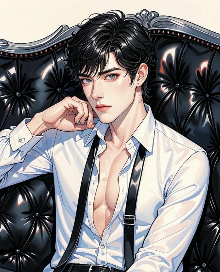 hình anime nam 6 múi tóc ngắn gọn