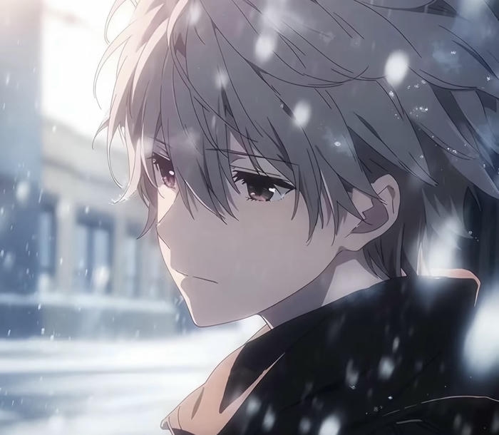 hình anime nam buồn đứng dưới mưa