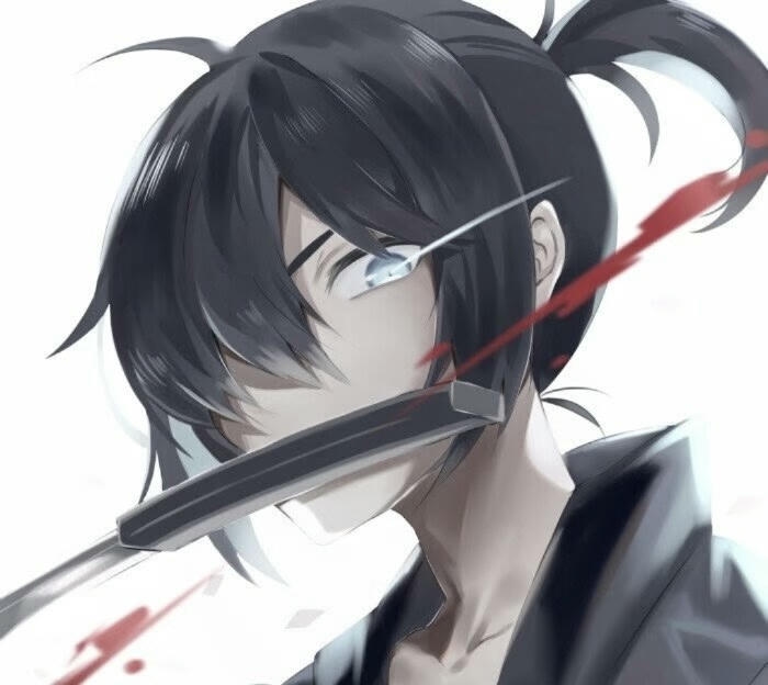 hình anime nam cầm kiếm katana cổ điển