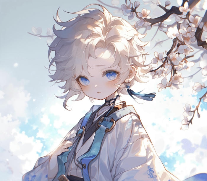 hình anime nam chibi không gian sáng nhẹ