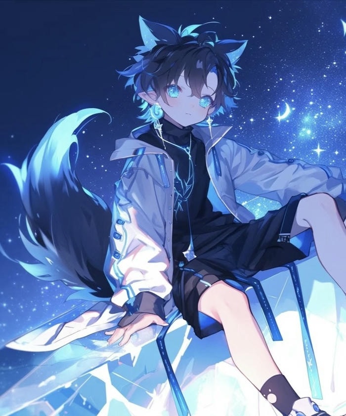 hình anime nam chibi tay buông tự nhiên