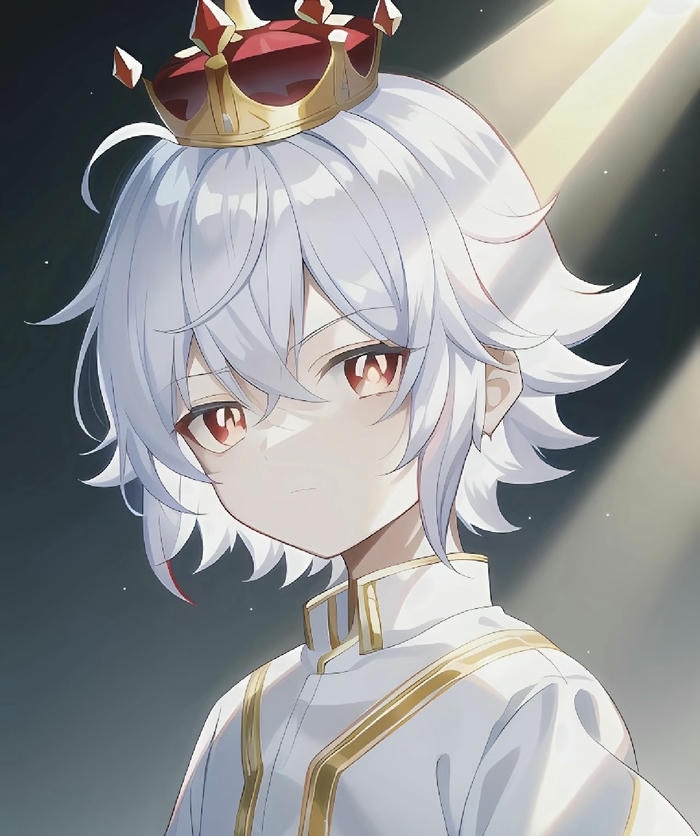 hình anime nam tóc trắng gương mặt lạnh