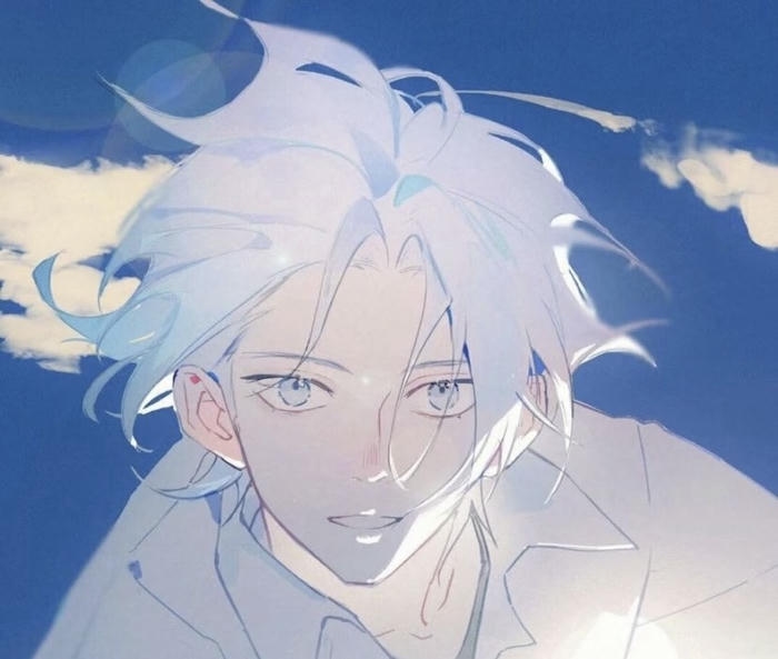 hình anime nam tóc trắng khí chất lạnh