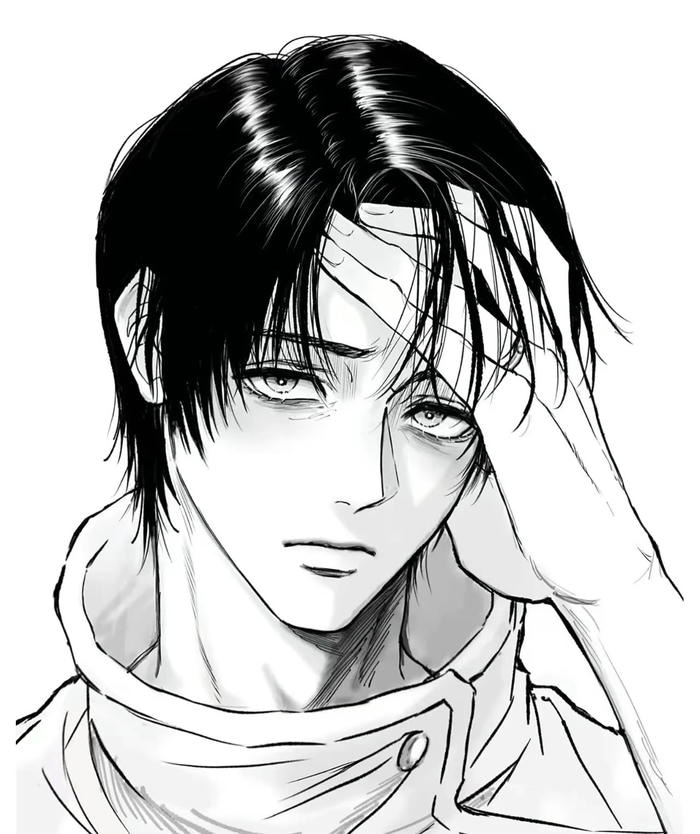 hình anime nam trắng đen nét chì