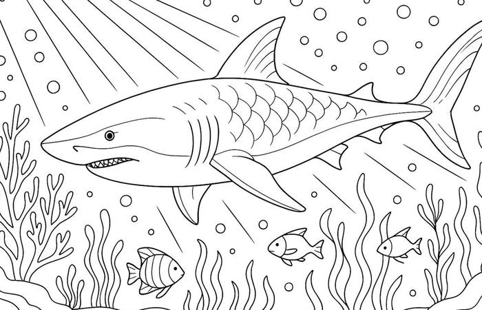 hình tô màu các loại cá cho trẻ tập tô