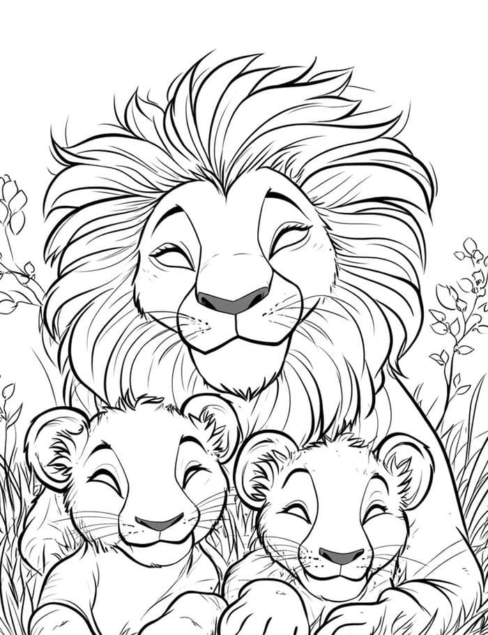 hình tô màu con vật và thiên nhiên rừng rậm