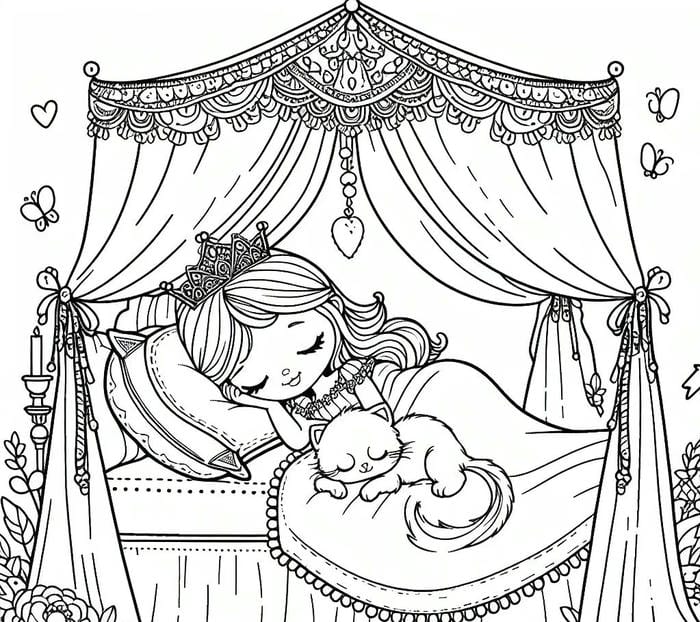hình tô màu công chúa đang ngủ