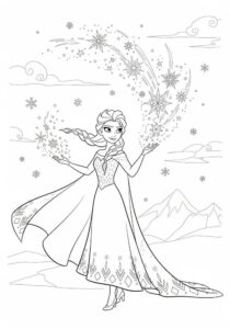 hình tô màu công chúa elsa tạo hình đẹp