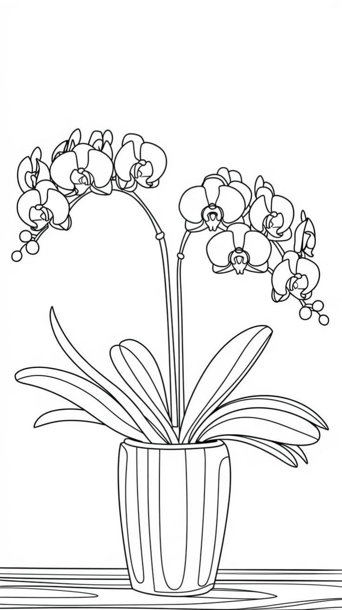 hình tô màu hoa lan hồ điệp quý phái