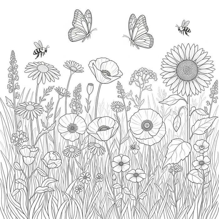 hình tô màu hoa và bướm