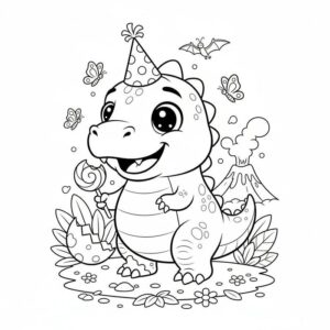 hình tô màu khủng long đứng bằng 2 chân