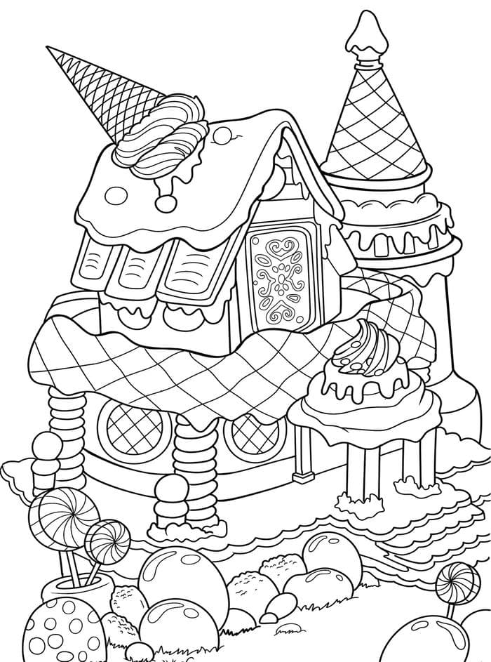 hình tô màu ngôi nhà mơ ước