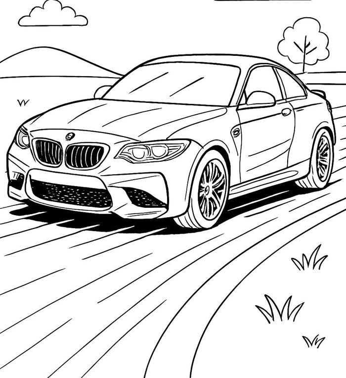 hình tô màu ô tô đua hoạt hình
