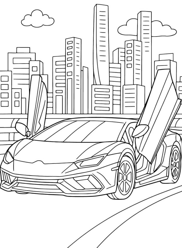 hình tô màu ô tô hai cách