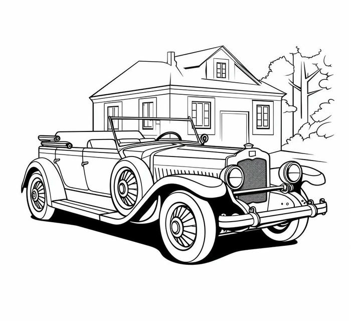 hình tô màu ô tô mui trần