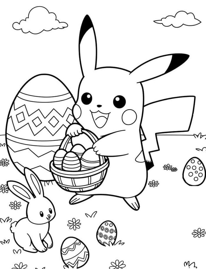 hình tô màu pokemon nhặt trứng