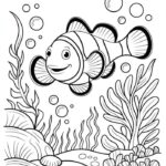 hình tô màu san hô và cá biển rực rỡ