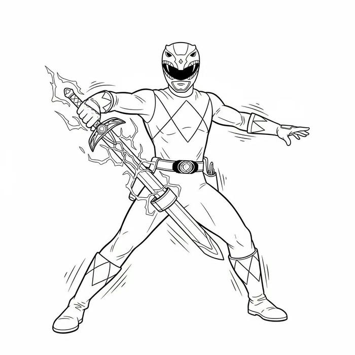 hình tô màu siêu nhân cầm kiếm cực ngầu