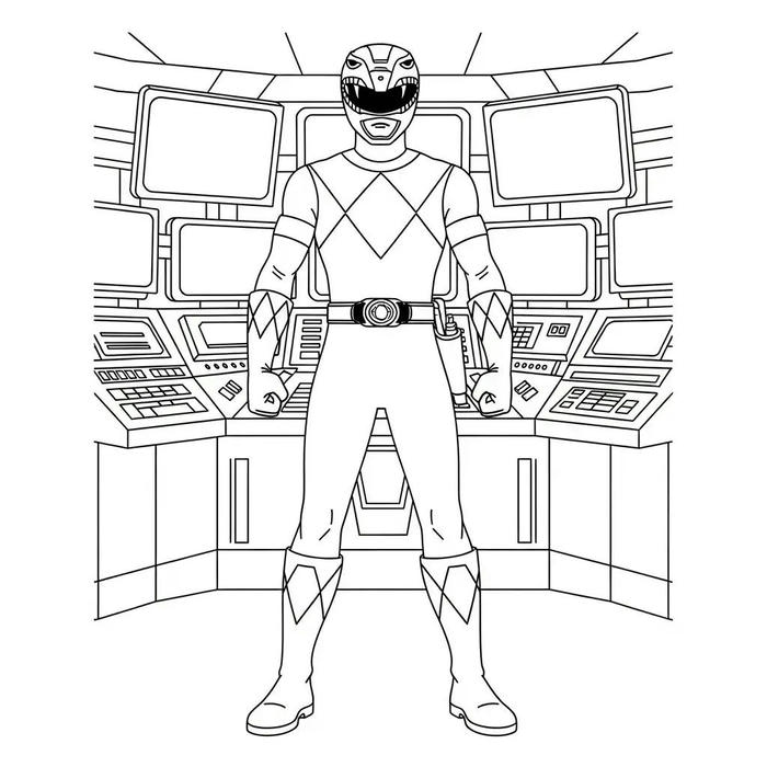 hình tô màu siêu nhân ở trung tâm điều khiển