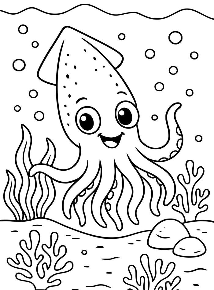 hình tô màu sinh vật biển cho bé sáng tạo