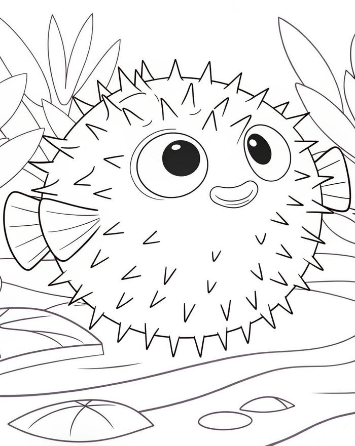 hình tranh tô màu con cá mắt to