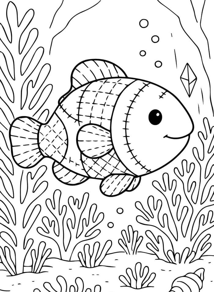 hình tranh tô màu con vật biển miễn phí