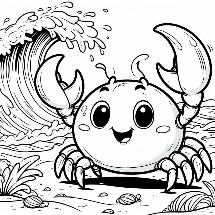 hình tranh tô màu cua biển