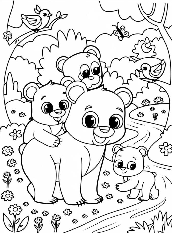 hình tranh tô màu động vật sống rừng sâu