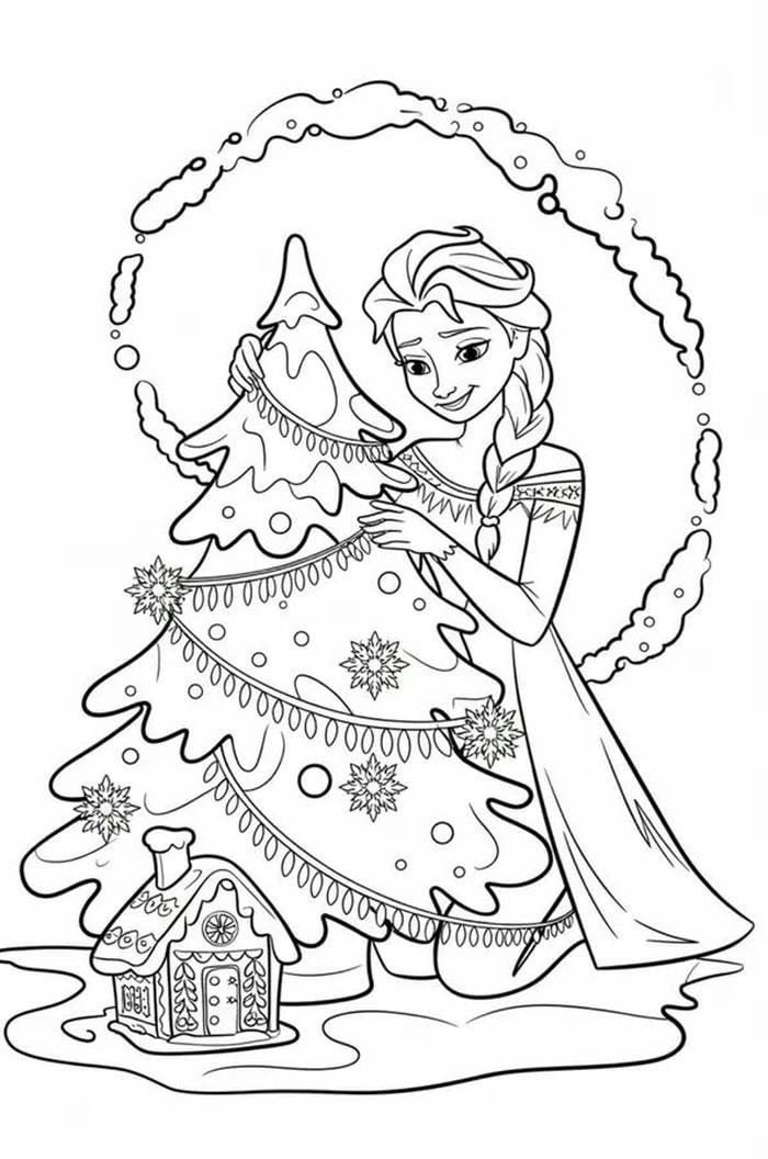 hình tranh tô màu elsa sức mạnh băng