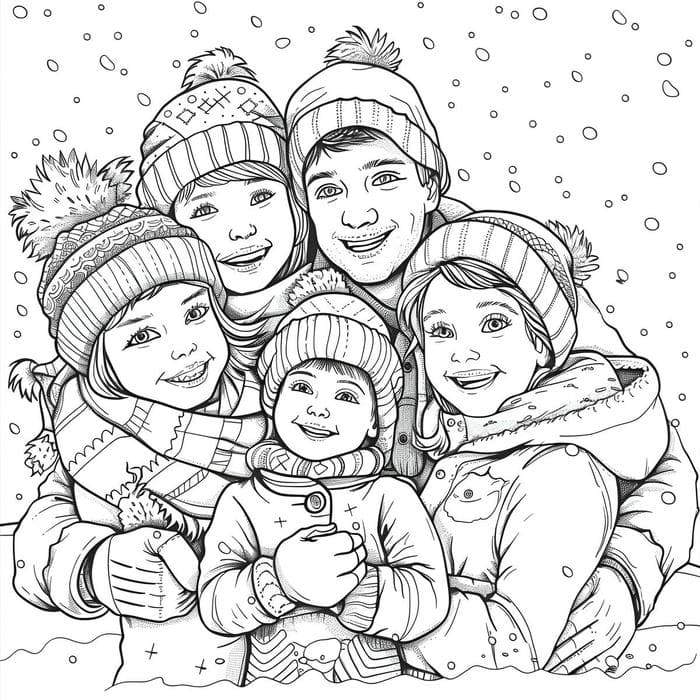 hình tranh tô màu gia đình yêu thương