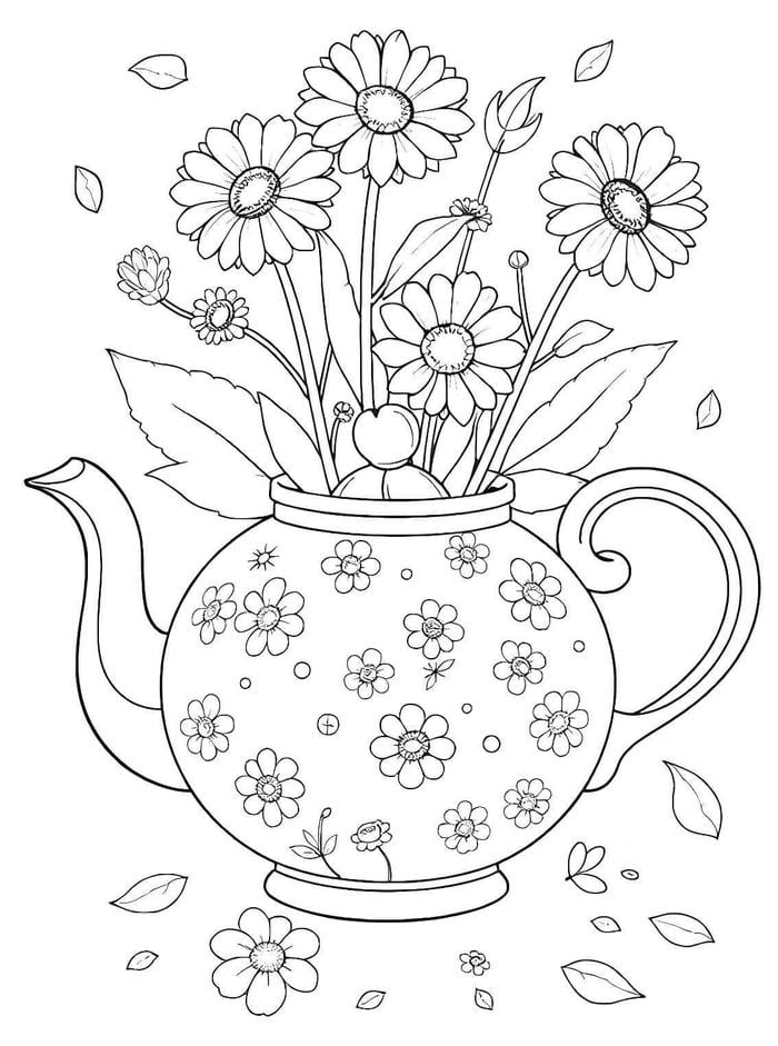 hình tranh tô màu hoa nhụy tròn