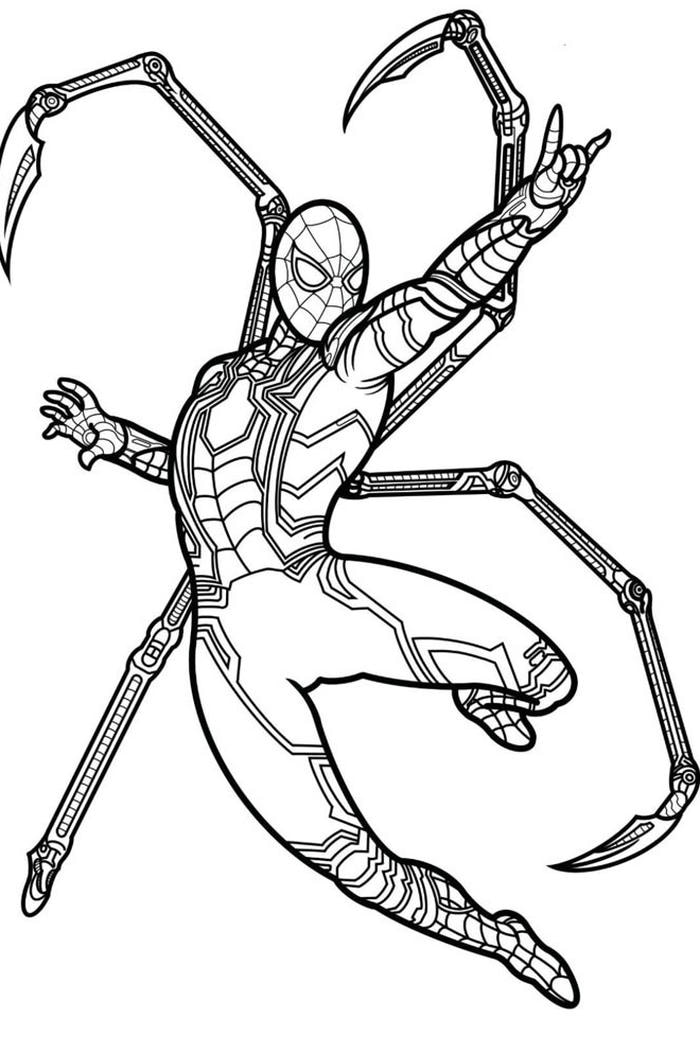 hình tranh tô màu người nhện siêu anh hùng