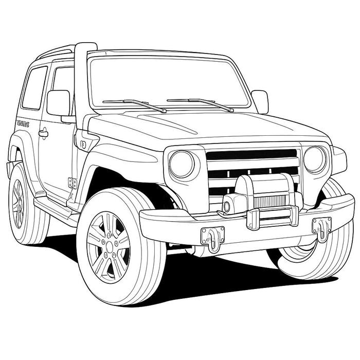 hình tranh tô màu ô tô hình cơ bản